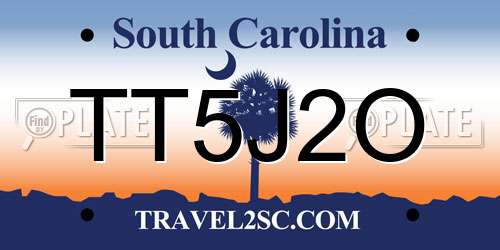 TT5J2O South Carolina License Plate