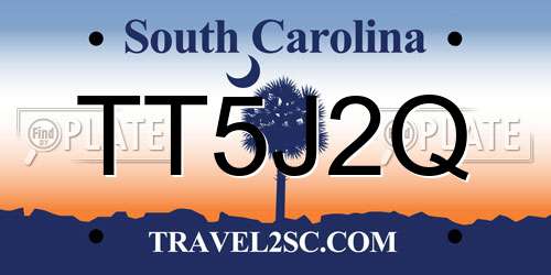 TT5J2Q South Carolina License Plate