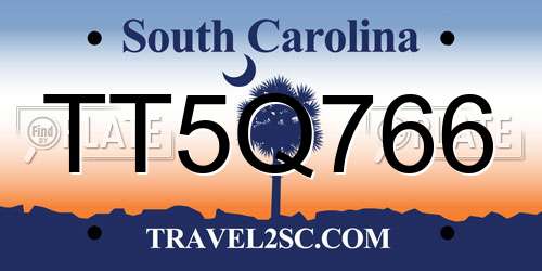 TT5Q766 South Carolina License Plate