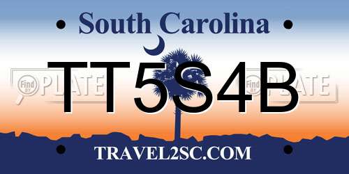 TT5S4B South Carolina License Plate