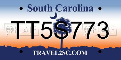 TT5S773 South Carolina License Plate