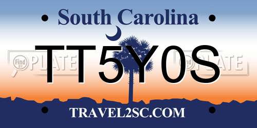 TT5Y0S South Carolina License Plate