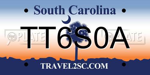 TT6S0A South Carolina License Plate