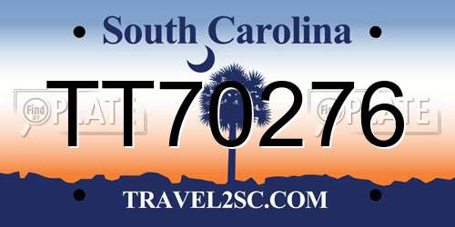 TT70276 South Carolina License Plate