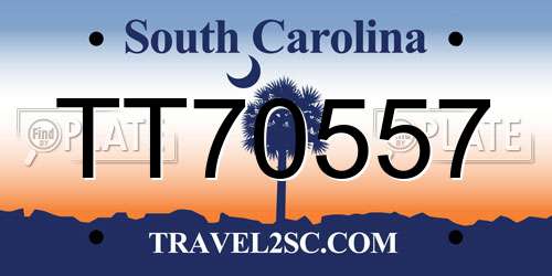 TT70557 South Carolina License Plate