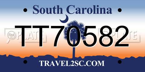 TT70582 South Carolina License Plate