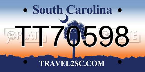 TT70598 South Carolina License Plate