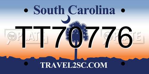 TT70776 South Carolina License Plate