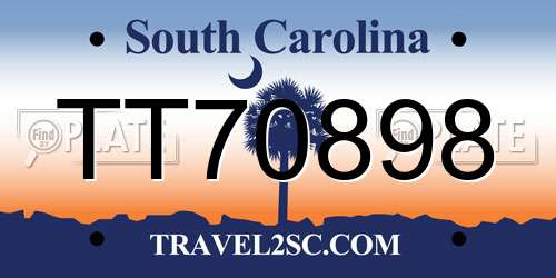 TT70898 South Carolina License Plate