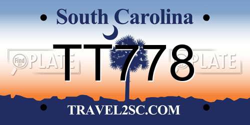 TT778 South Carolina License Plate