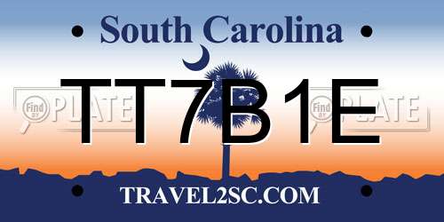 TT7B1E South Carolina License Plate
