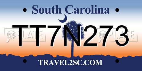 TT7N273 South Carolina License Plate