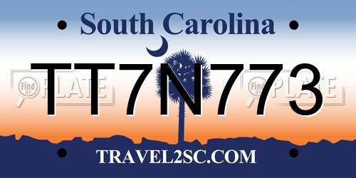 TT7N773 South Carolina License Plate