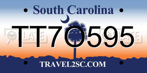 TT7O595 South Carolina License Plate