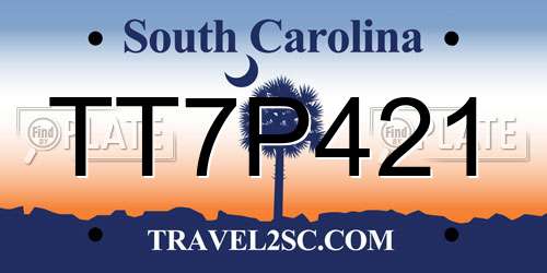 TT7P421 South Carolina License Plate