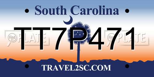 TT7P471 South Carolina License Plate