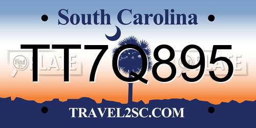 TT7Q895 South Carolina License Plate