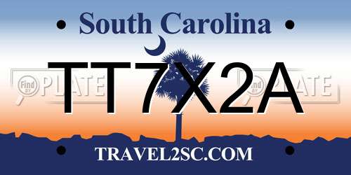 TT7X2A South Carolina License Plate