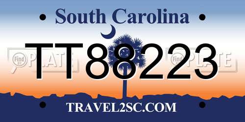 TT88223 South Carolina License Plate