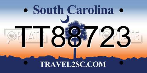 TT88723 South Carolina License Plate