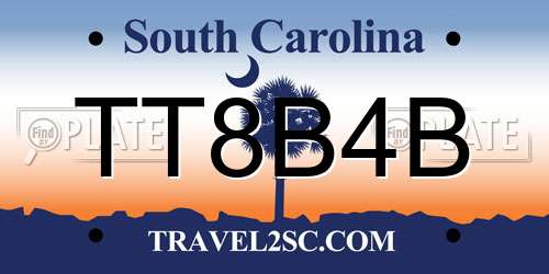 TT8B4B South Carolina License Plate