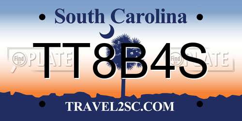 TT8B4S South Carolina License Plate