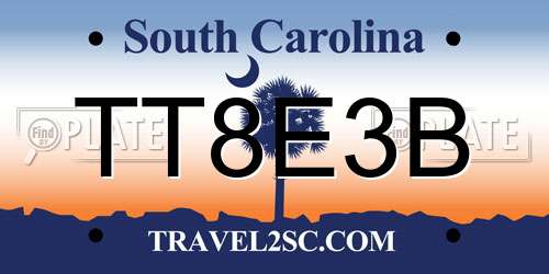 TT8E3B South Carolina License Plate