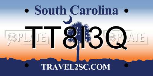 TT8I3Q South Carolina License Plate
