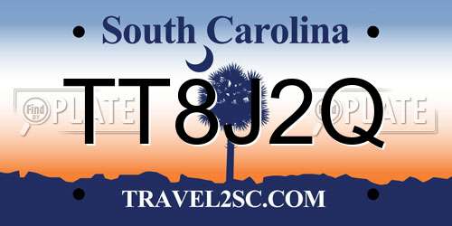 TT8J2Q South Carolina License Plate