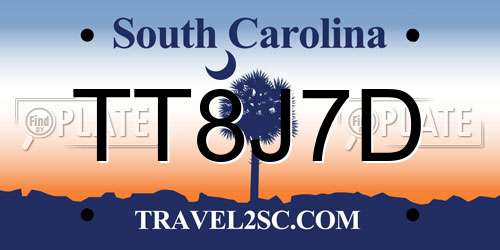 TT8J7D South Carolina License Plate