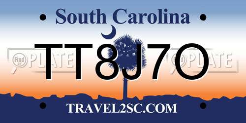 TT8J7O South Carolina License Plate