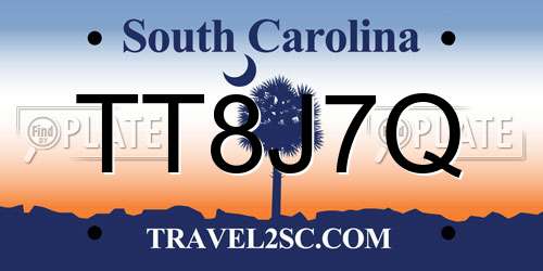 TT8J7Q South Carolina License Plate