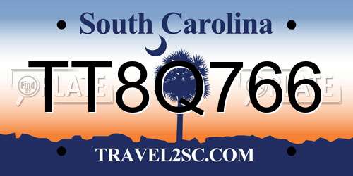 TT8Q766 South Carolina License Plate