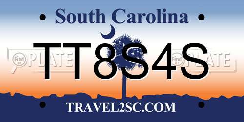 TT8S4S South Carolina License Plate