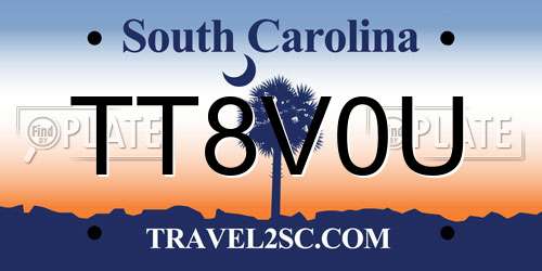TT8V0U South Carolina License Plate