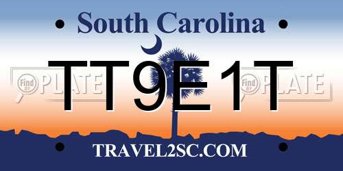 TT9E1T South Carolina License Plate