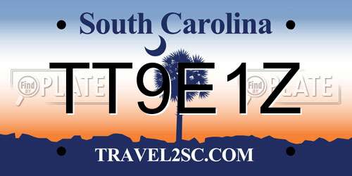 TT9E1Z South Carolina License Plate