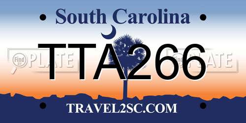 TTA266 South Carolina License Plate