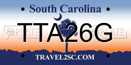 TTA26G South Carolina License Plate