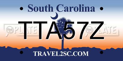 TTA57Z South Carolina License Plate