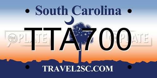 TTA700 South Carolina License Plate