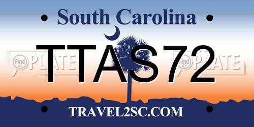 TTAS72 South Carolina License Plate