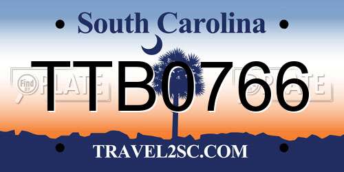 TTB0766 South Carolina License Plate