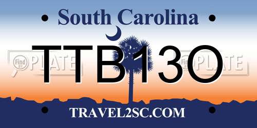 TTB13O South Carolina License Plate