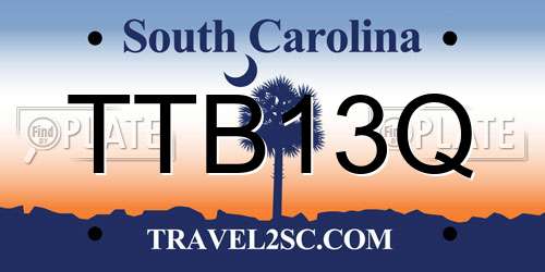 TTB13Q South Carolina License Plate