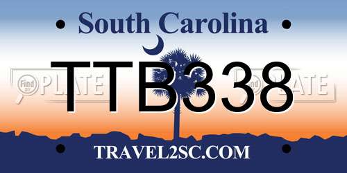 TTB338 South Carolina License Plate