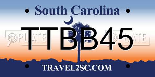 TTBB45 South Carolina License Plate