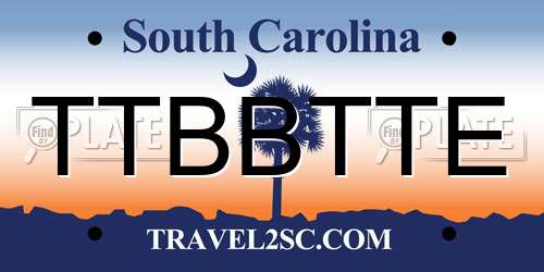 TTBBTTE South Carolina License Plate