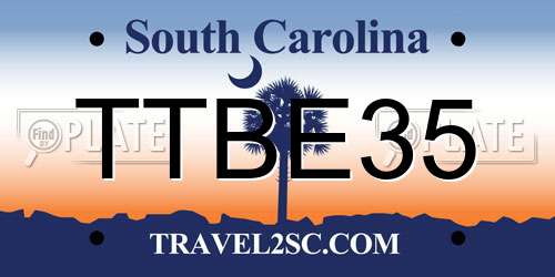 TTBE35 South Carolina License Plate