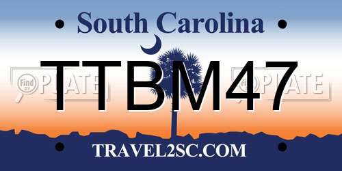 TTBM47 South Carolina License Plate